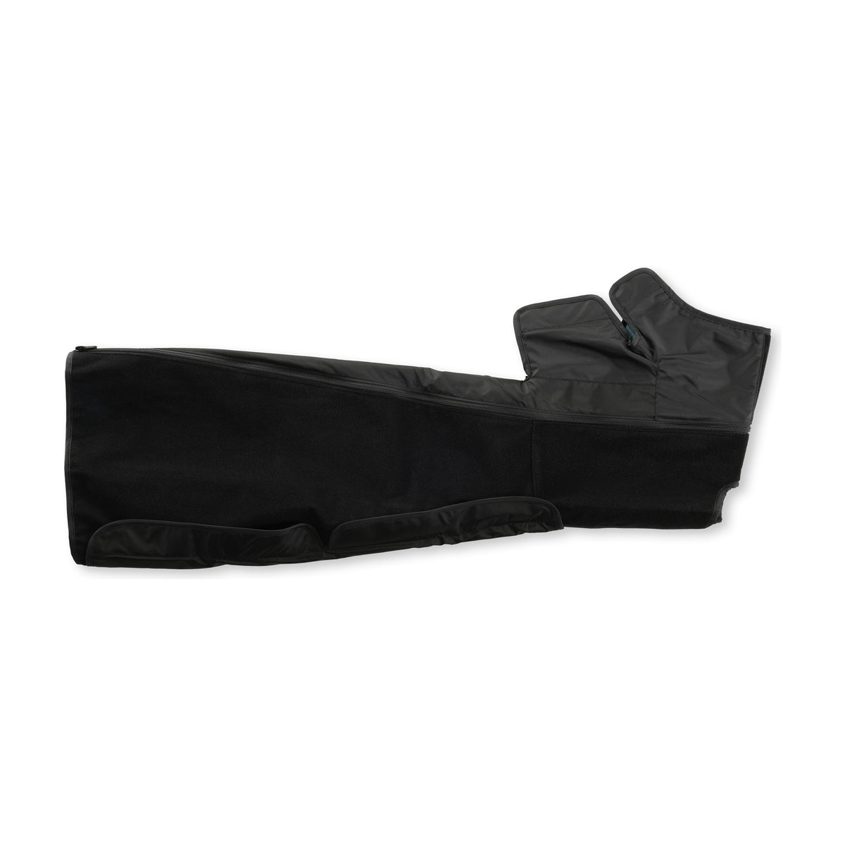 The full leg boot sleeve on white, fleece face up, showing the full length from foot to thigh.